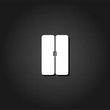 Double door icon flat Stock Illustration