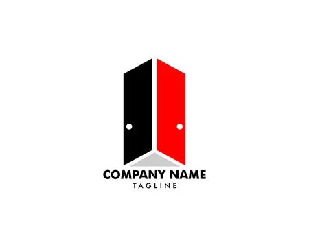 Double Door Logo Template Design Ilustración de archivo