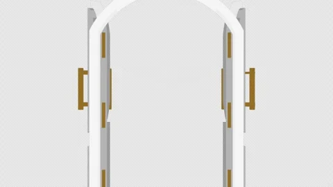 Double door open from inside with zoom in camera Stock Footage 289233168