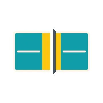 Double door subway train approaching platform icon Stock Illustration