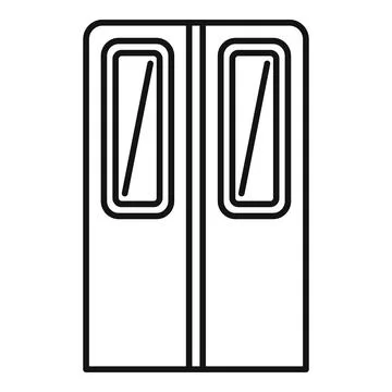 Double door with windows providing access and visibility Ilustración de archivo