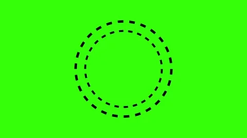 Double dotted circle loader animation on green screen, white concentric ring pro Stock Footage 341603428
