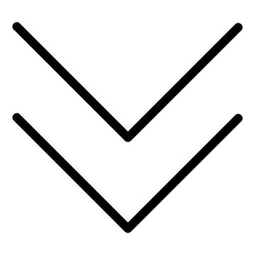 Double Down Arrow, Chevron Vector Icon, Lineal style icon Stock Illustration