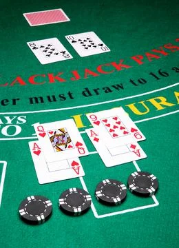 Double down Blackjack hands Stock Photos