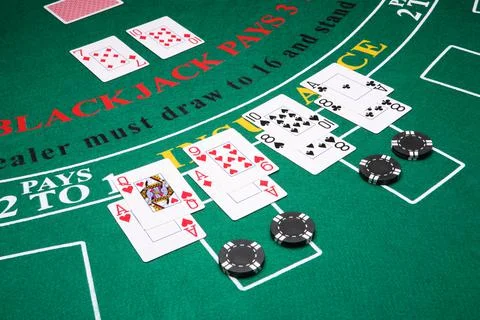 Double down Blackjack hands Stock Photos