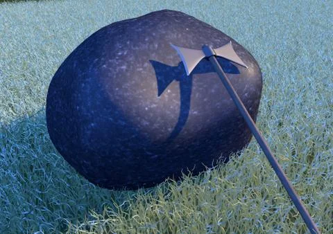 Double-edged ax Stock Illustration