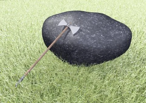 Double-edged ax Stock Illustration