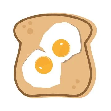 Double egg on toast slice vector illustration on a white background 스톡 일러스트