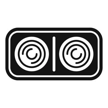Double electric hob icon, simple style Stock Illustration