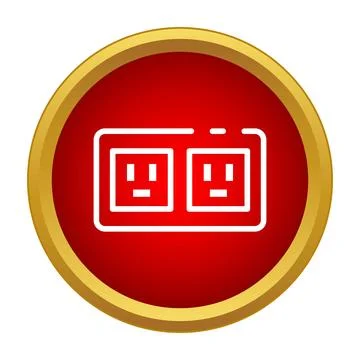 Double electrical socket outline icon providing electric power Stock Illustration