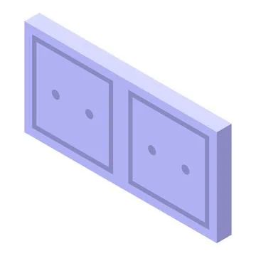 Double electrical wall socket installing on light purple wall Illustrazione stock