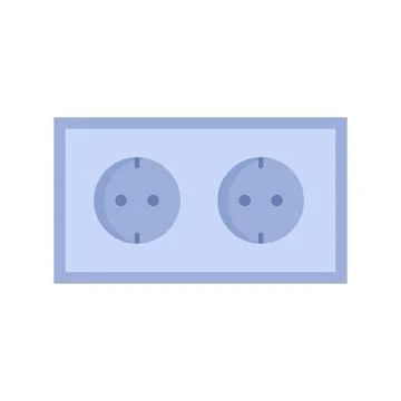 Double electricity socket Stock Illustration