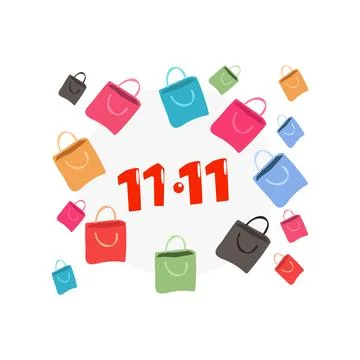 Double eleven vector illustration Stock Illustration