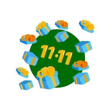 Double eleven vector illustration Stock Illustration