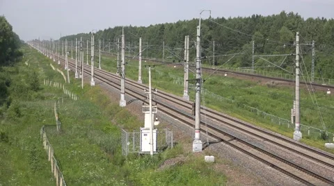 Double EMU Sapsan train to Moscow - the World's longest high speed train Stock Footage 64943747