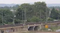 Double Encounter Two Regional Express Trains Meet Passing Moving Local Commuters HD Footage