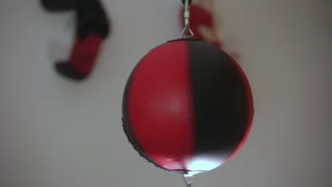 Double end striking bag rotating in private training room. Stock Footage 104879412
