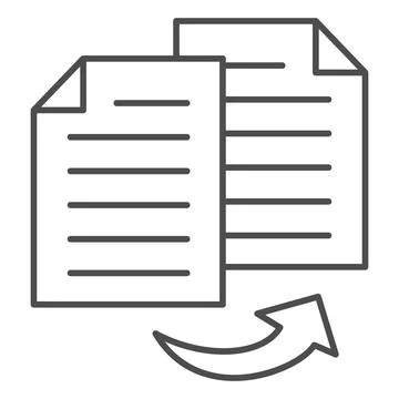 Double entry bookkeeping thin line icon, Black bookkeeping concept, Two similar Stock Illustration