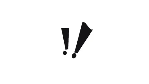 Double exclamation mark comic effect animation, black alert and surprise symbol Stock Footage 345483751
