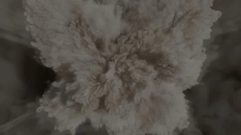A double exposition of a huge explosion emitting thick billowing smoke. Video stock 239458350