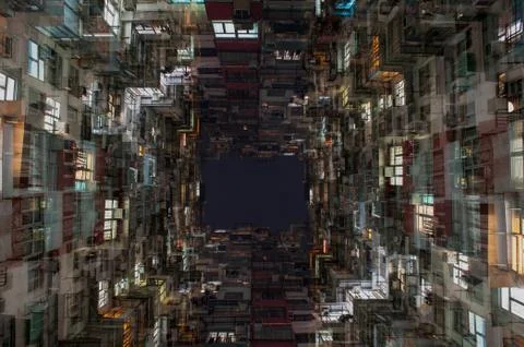 Double Exposure Abstract Building Stock Photos