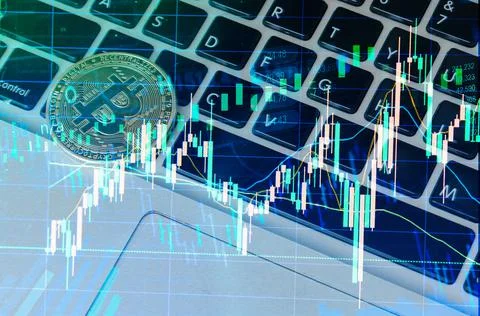 Double exposure of abstract virtual statistics data graphs stock market finan Stock Photos