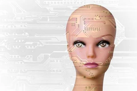 Double exposure artificial Intelligence concept with copyspace Double expo... Stock Photos