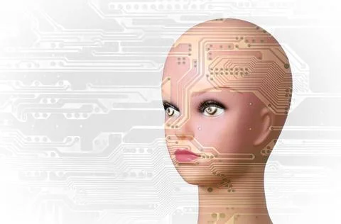 Double exposure artificial Intelligence concept with copyspace Double expo... 스톡 사진