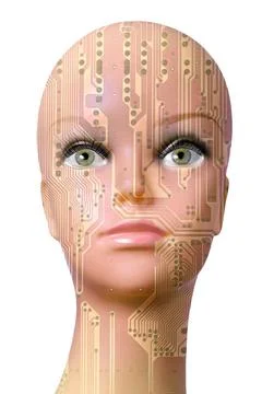 Double exposure artificial Intelligence concept Double exposure artificial... Stock Photos