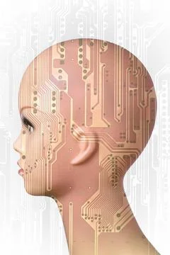 Double exposure artificial Intelligence concept Double exposure artificial... 스톡 사진