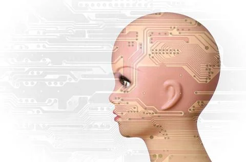 Double exposure artificial Intelligence concept with copyspace Double expo... 스톡 사진