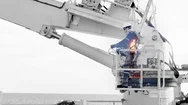 Double Exposure Crane Operator Lifting Cargo With Flare Inside Logistic  Stock Footage