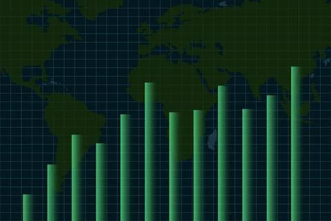 Double exposure of financial chart on empty room interior background. Forex Illustrazione stock