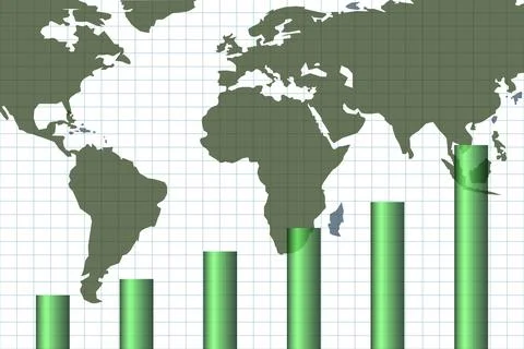 Double exposure of financial chart on empty room interior background. Forex Illustrazione stock
