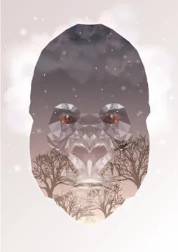 Double Exposure Gorilla Stock Illustration