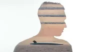 Double Exposure Of Man And Oceanic Sunset With Surfboard On Beach. Stock Footage