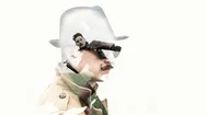 Double Exposure. A Man With A Mustache And A Hat. The Criminal In The Head Stock Footage