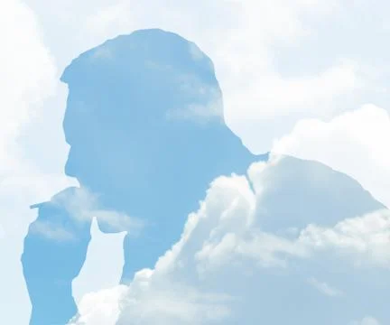 Double Exposure smoking man Stock Illustration
