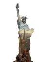 Double Exposure Statue Of Liberty And New York City, Usa Stock Photos