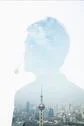 Double Exposure Of Young Businessman With Headset And The Skyline Of Shanghai, Stock Photos