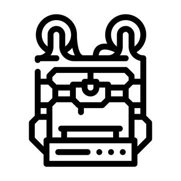 Double extruder 3d printer line icon vector illustration Illustrazione stock