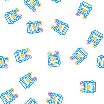 Double extruder 3d printer vector seamless pattern Stock Illustration