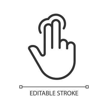 Double finger touch pixel perfect linear icon Stockillustratie