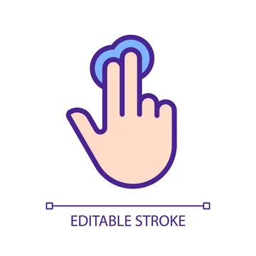 Double finger touch pixel perfect RGB color icon Ilustração Stock