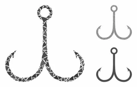 Double fishing hook Composition Icon of Tuberous Elements イラスト素材