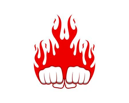 Double fist with fire Stock Illustration