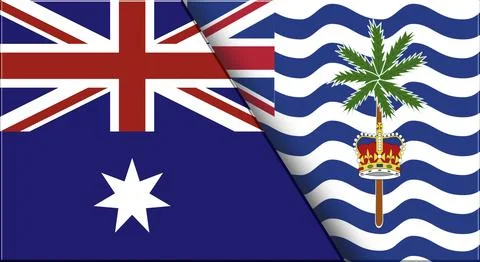Double Flag of Australia and British Indian Ocean Territory. Australian and Stock Illustration