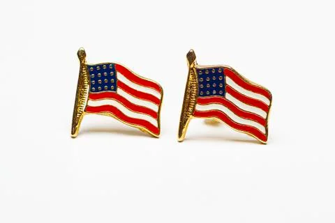 Double flag pin Stock Photos