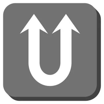 Double Forward Arrow Rounded Square Vector Icon Stock Illustration