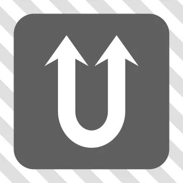 Double Forward Arrow Rounded Square Button Stock Illustration